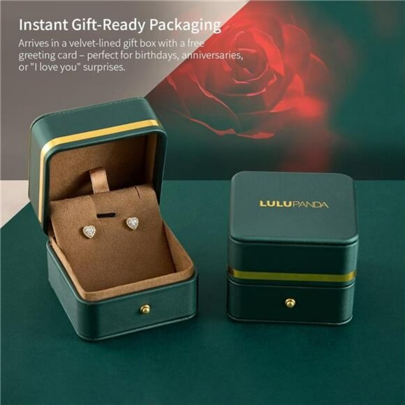 Moissanite stud earrings for women sterling silver gold plated hypoallergenic se - Picture 6 of 7